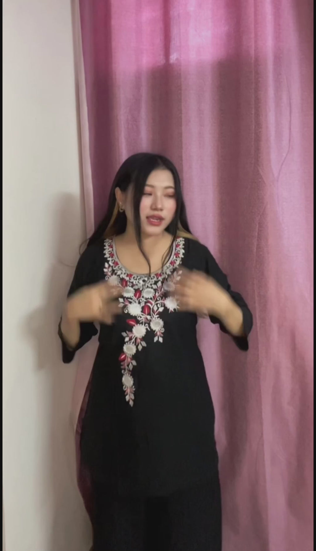 Sufiana Black Tunic for Women - Elegant Chikankari Kurti